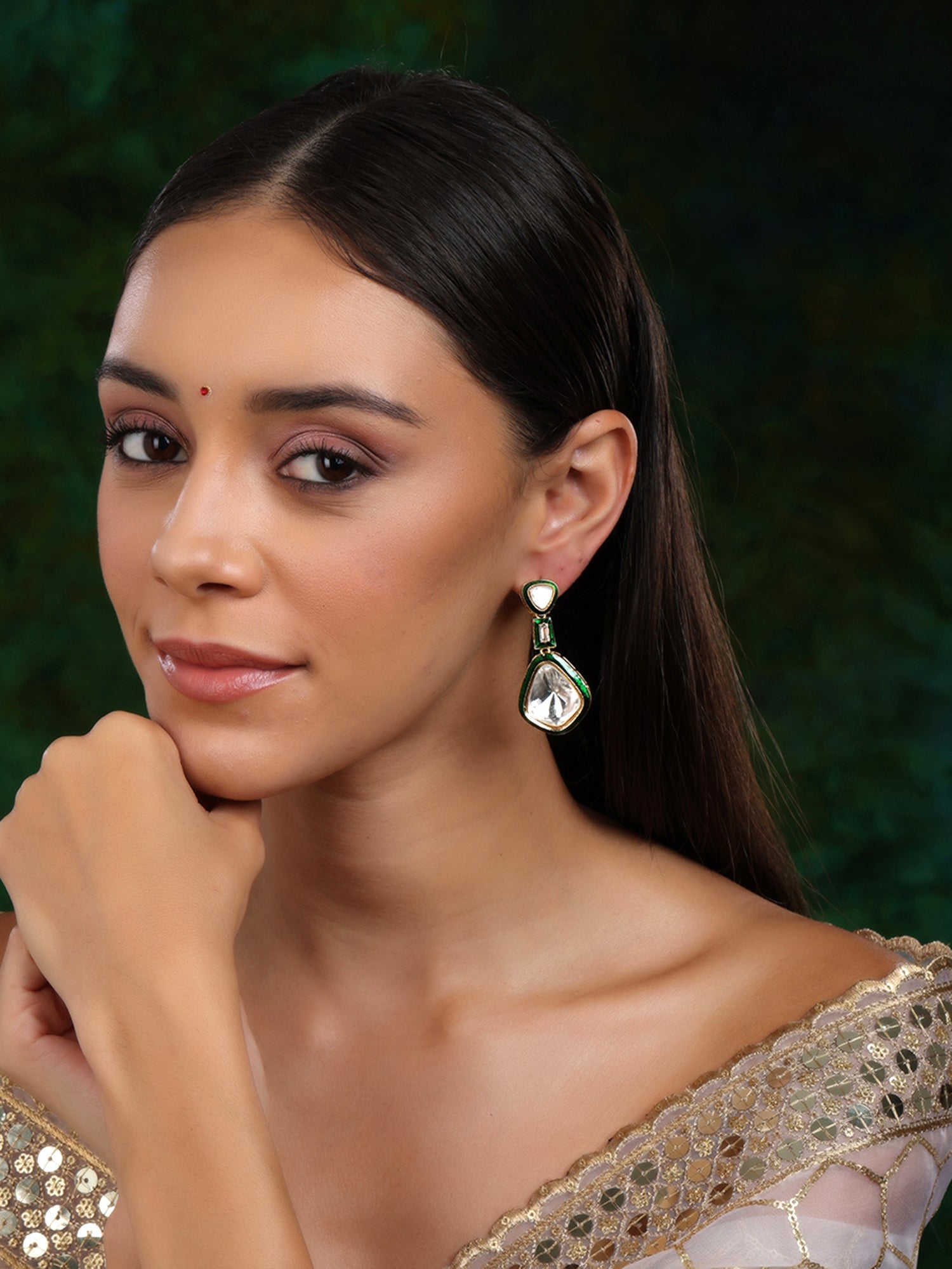 Kundan and Meenakari Earrings - Ruby Raang Ruby Raang Studio