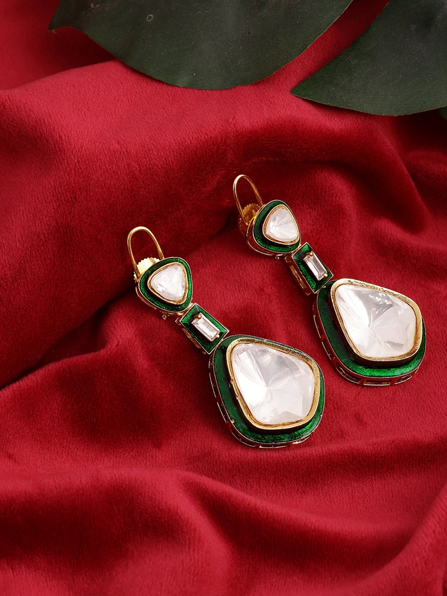 Kundan and Meenakari Earrings - Ruby Raang Ruby Raang Studio