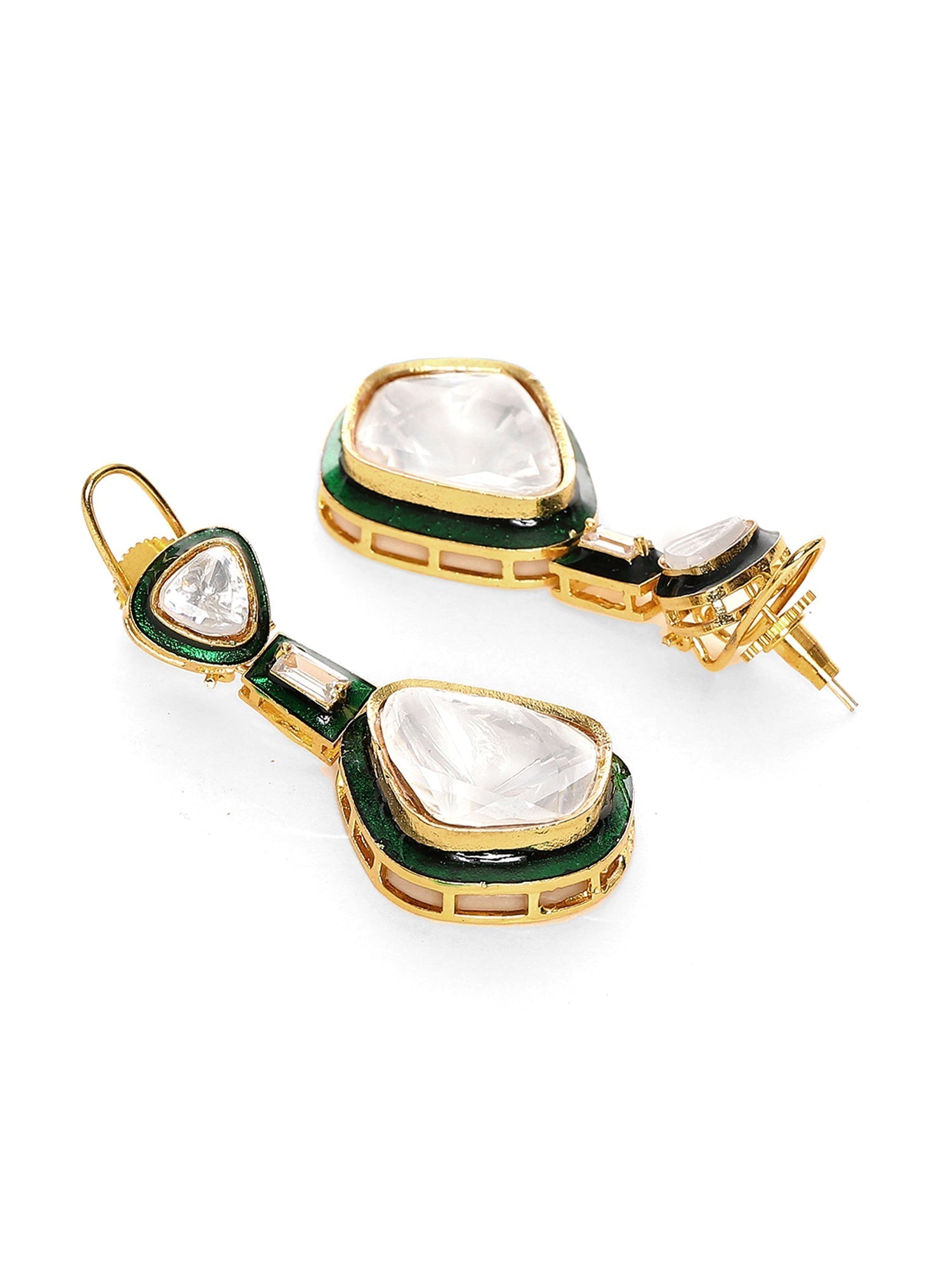 Kundan and Meenakari Earrings - Ruby Raang Ruby Raang Studio