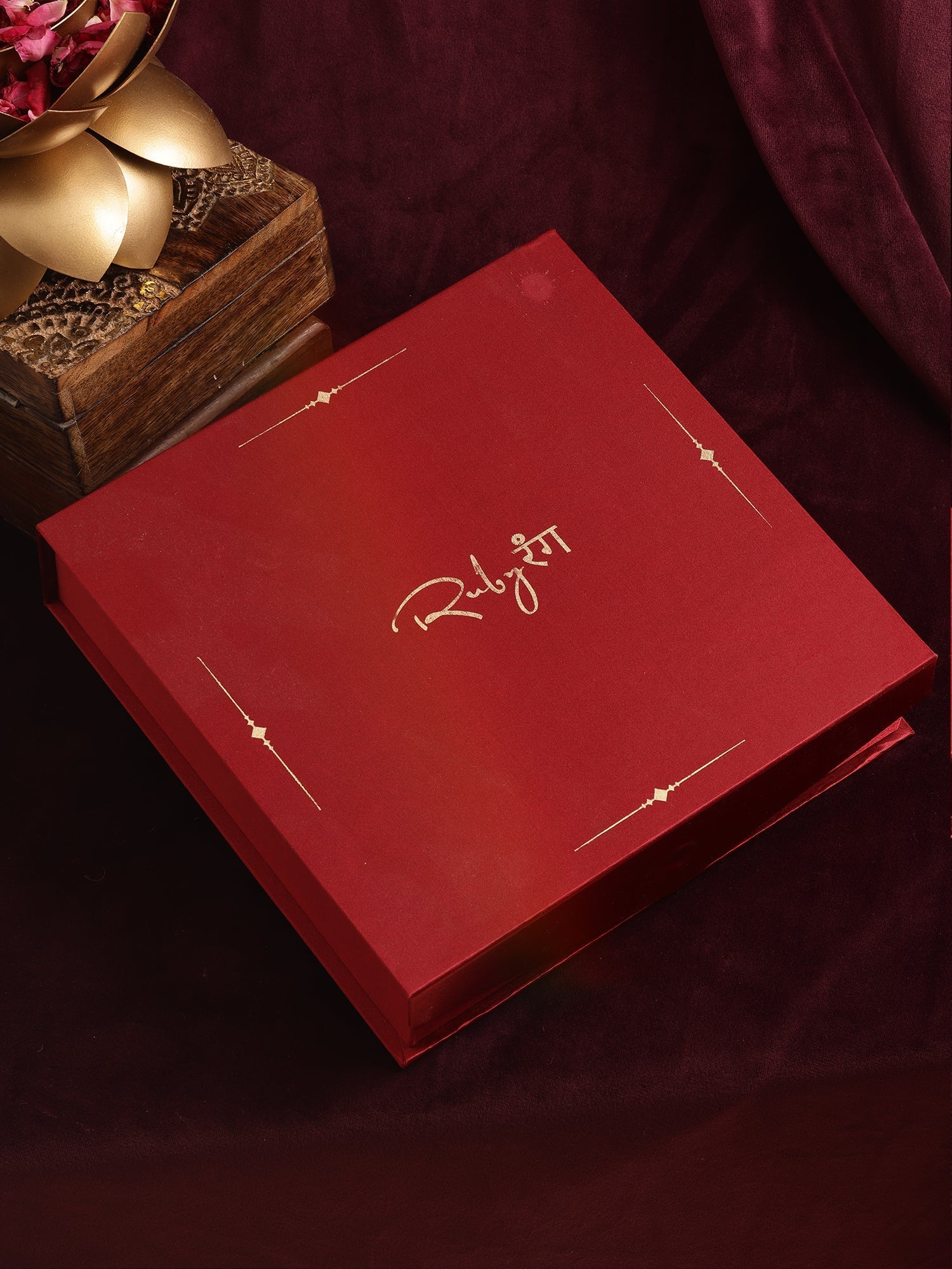 Kundan & Mossainite Necklace with Earrings - Ruby Raang Ruby Raang Studio