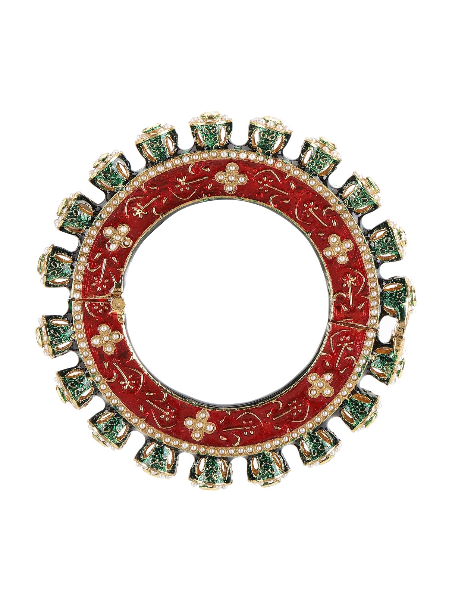 Meenakari Handcrafted Heavy Bangles (set of 2) - Ruby Raang Ruby Raang Studio