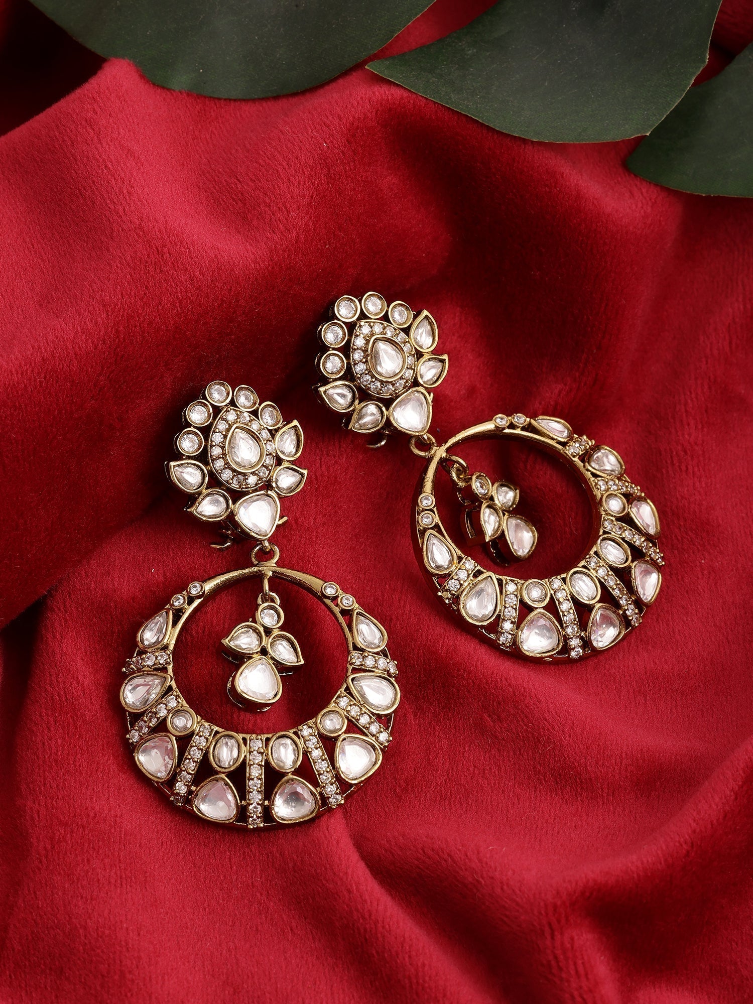 Chand Kundan Earrings - Ruby Raang  Grab2Buy Ruby Raang Grab2Buy