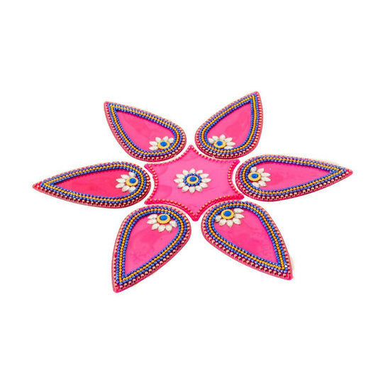 Kundan HandiKrafts Drop Rangoli Pink (Medium) - Grab2buy