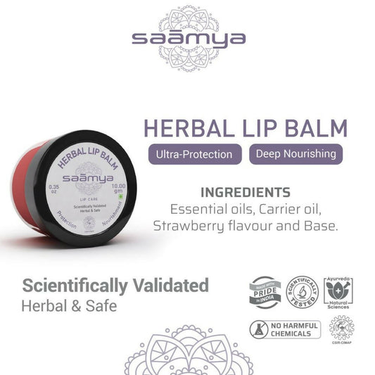Saamya Deep Nurture Herbal Lip Balm - Strawberry - Grab2buy