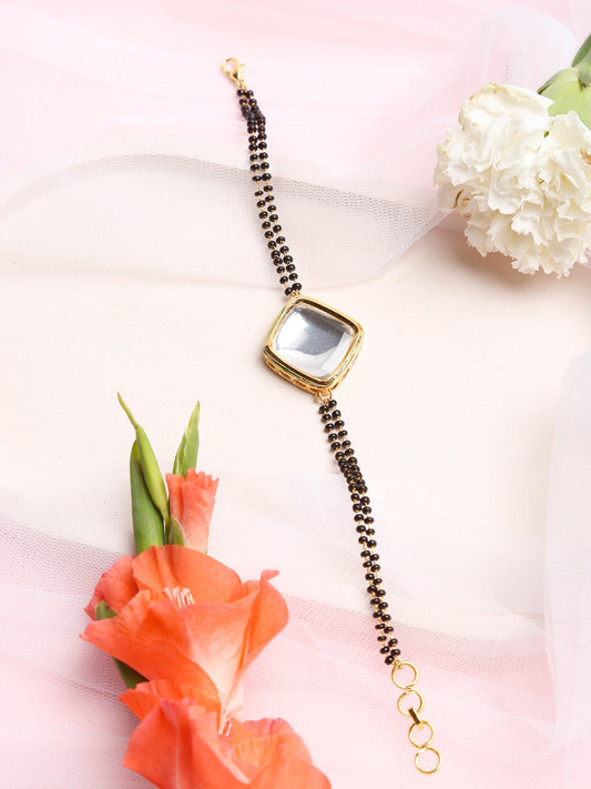 Black Kundan Mangalsutra Bracelet - Ruby Raang - Grab2buy