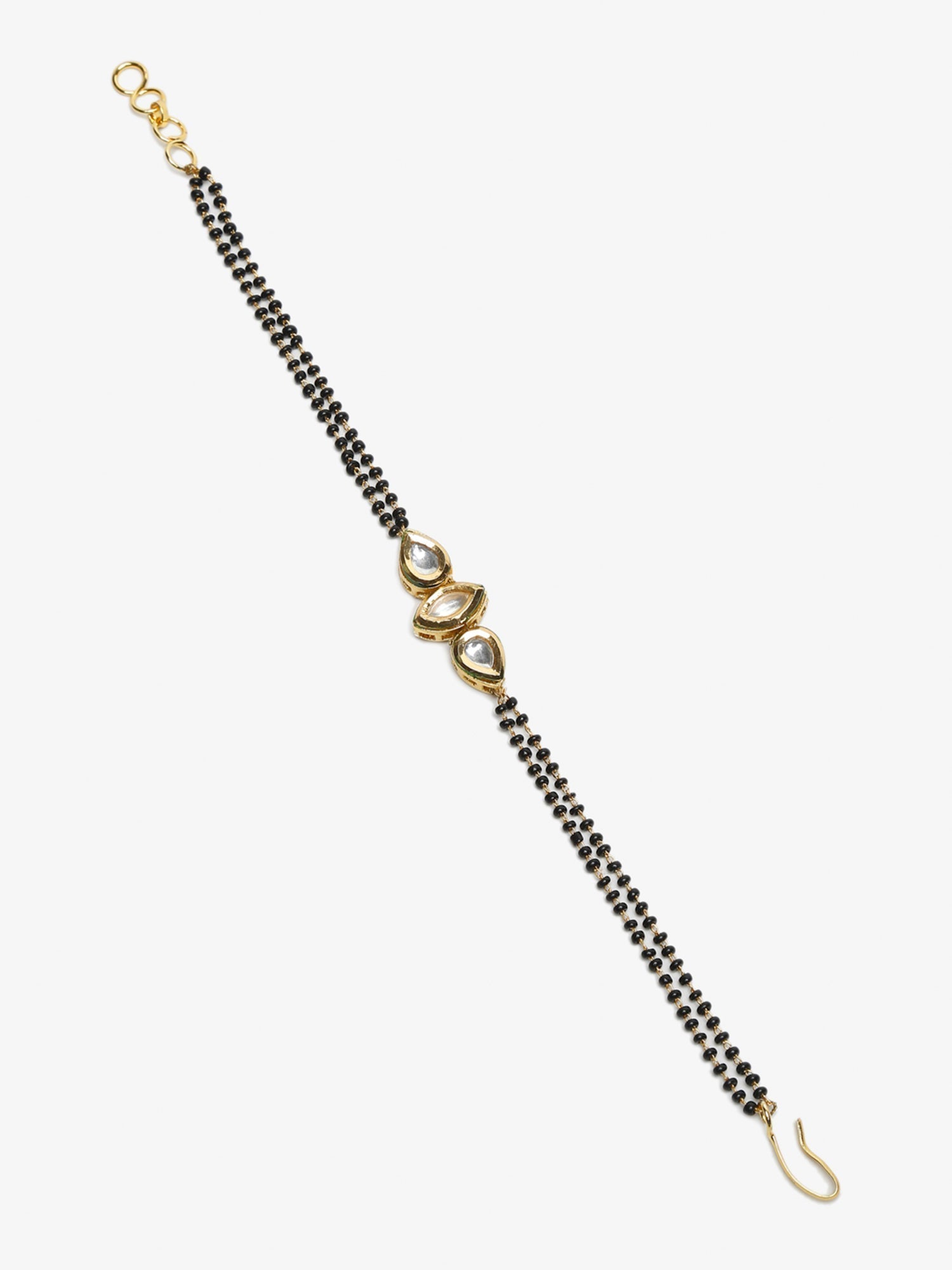 Women's Black Gold-Polished Kundan Mangalsutra Bracelet - Ruby Raang  Grab2Buy Ruby Raang Grab2Buy