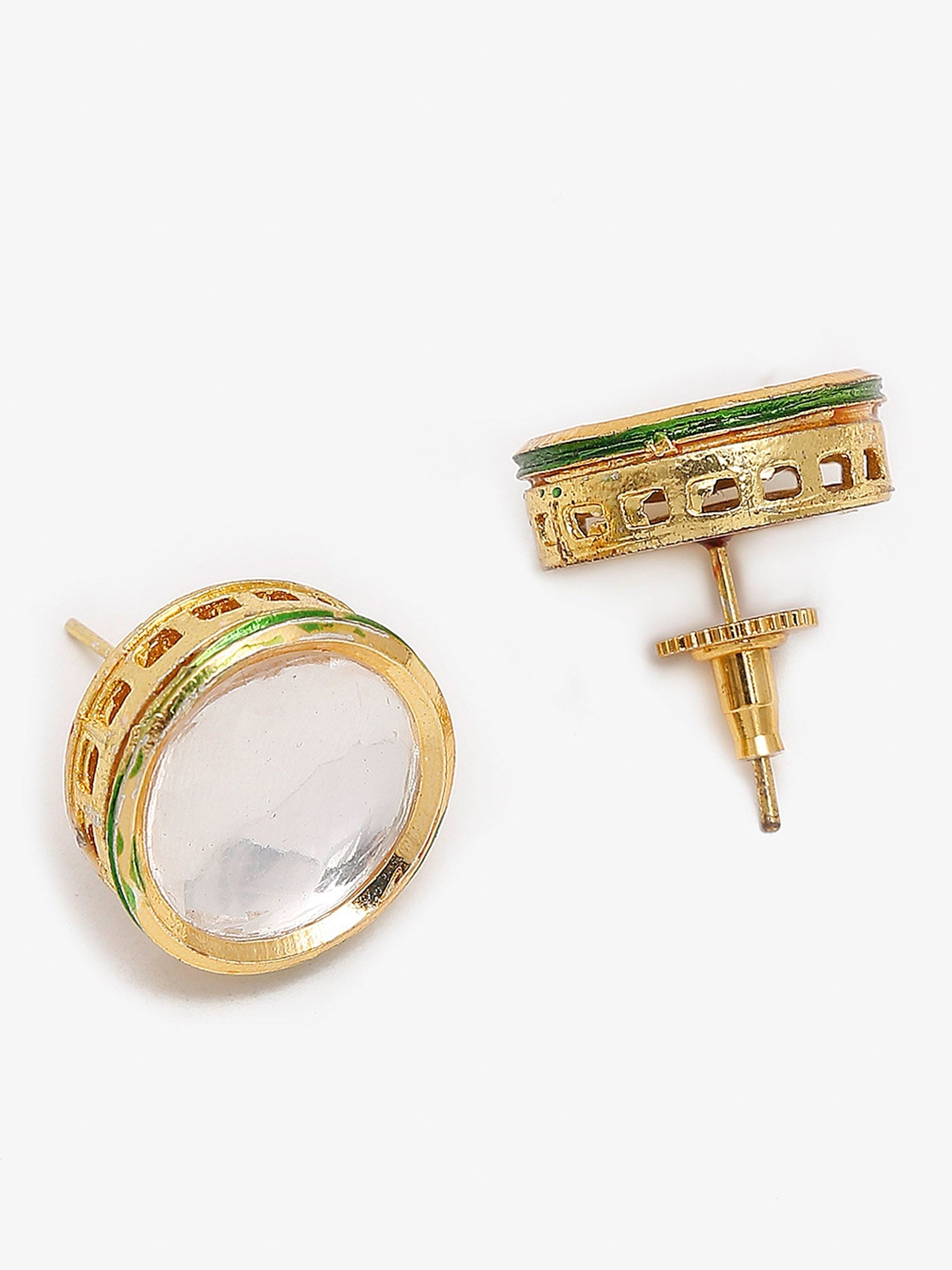 Gold-Plated White Kundan Stone Studded Handcrafted Jewellery Set - Ruby Raang - Grab2buy