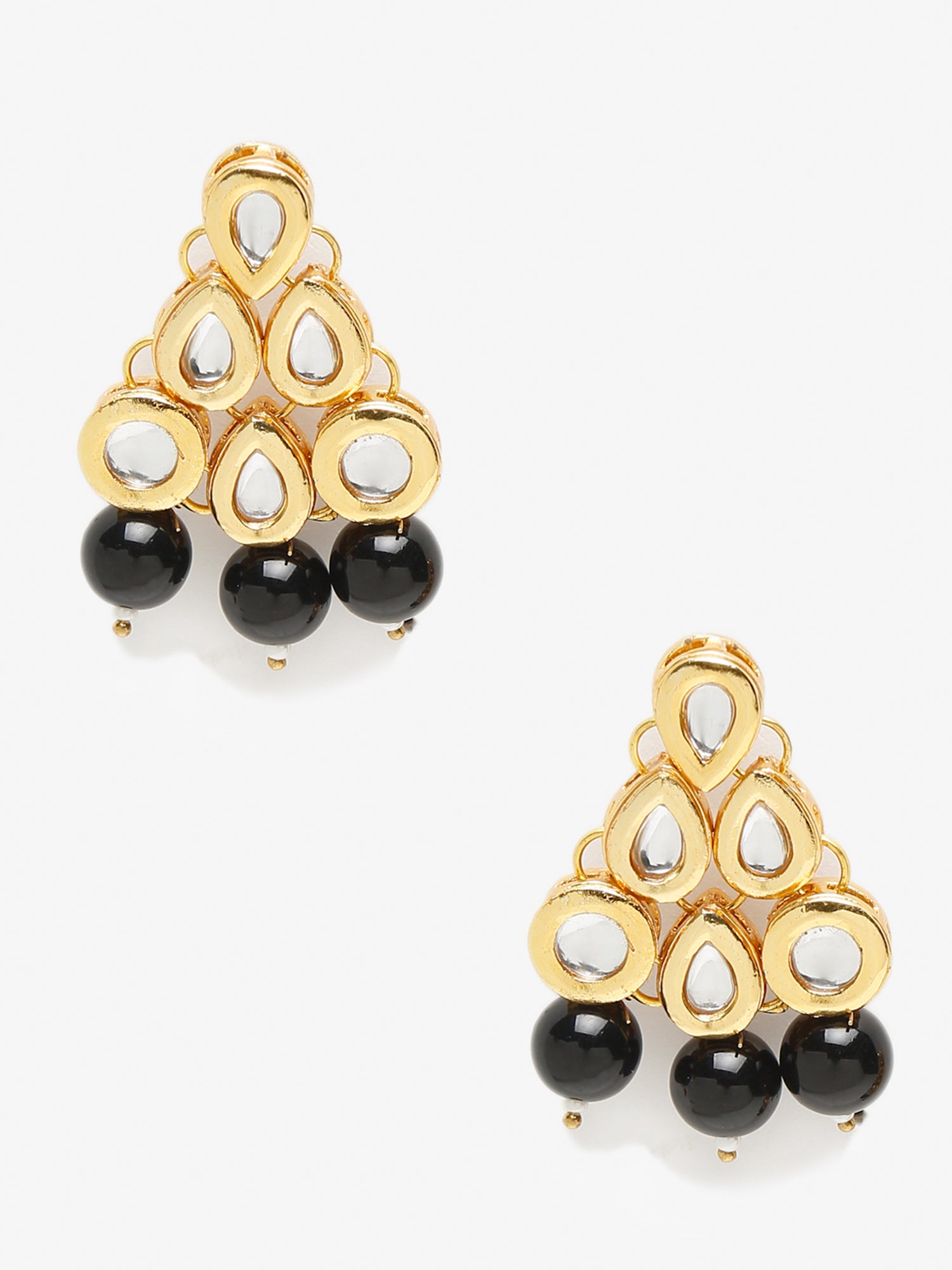 Black Contemporary Drop Earrings - Ruby Raang - Grab2buy