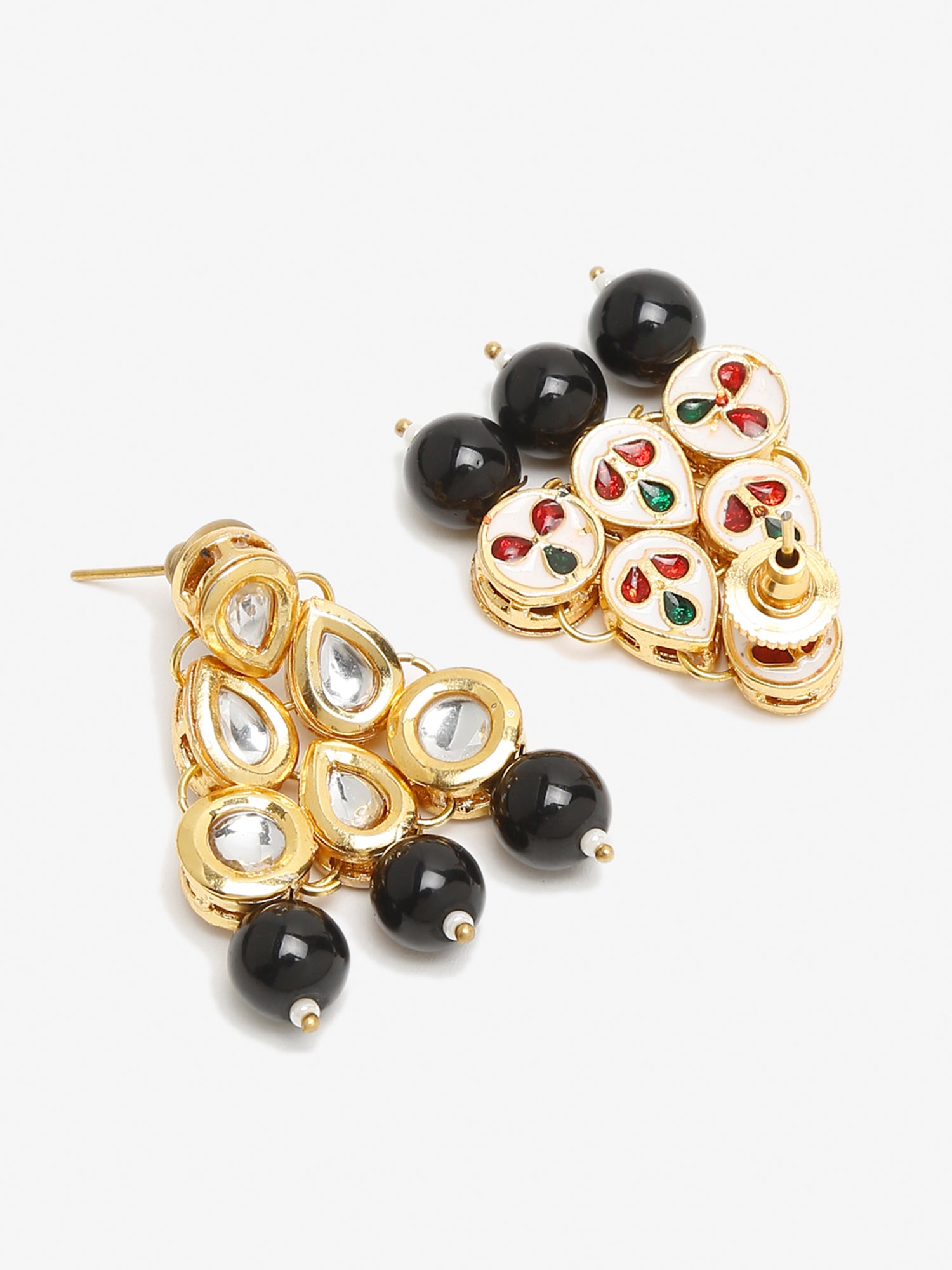 Black Contemporary Drop Earrings - Ruby Raang - Grab2buy