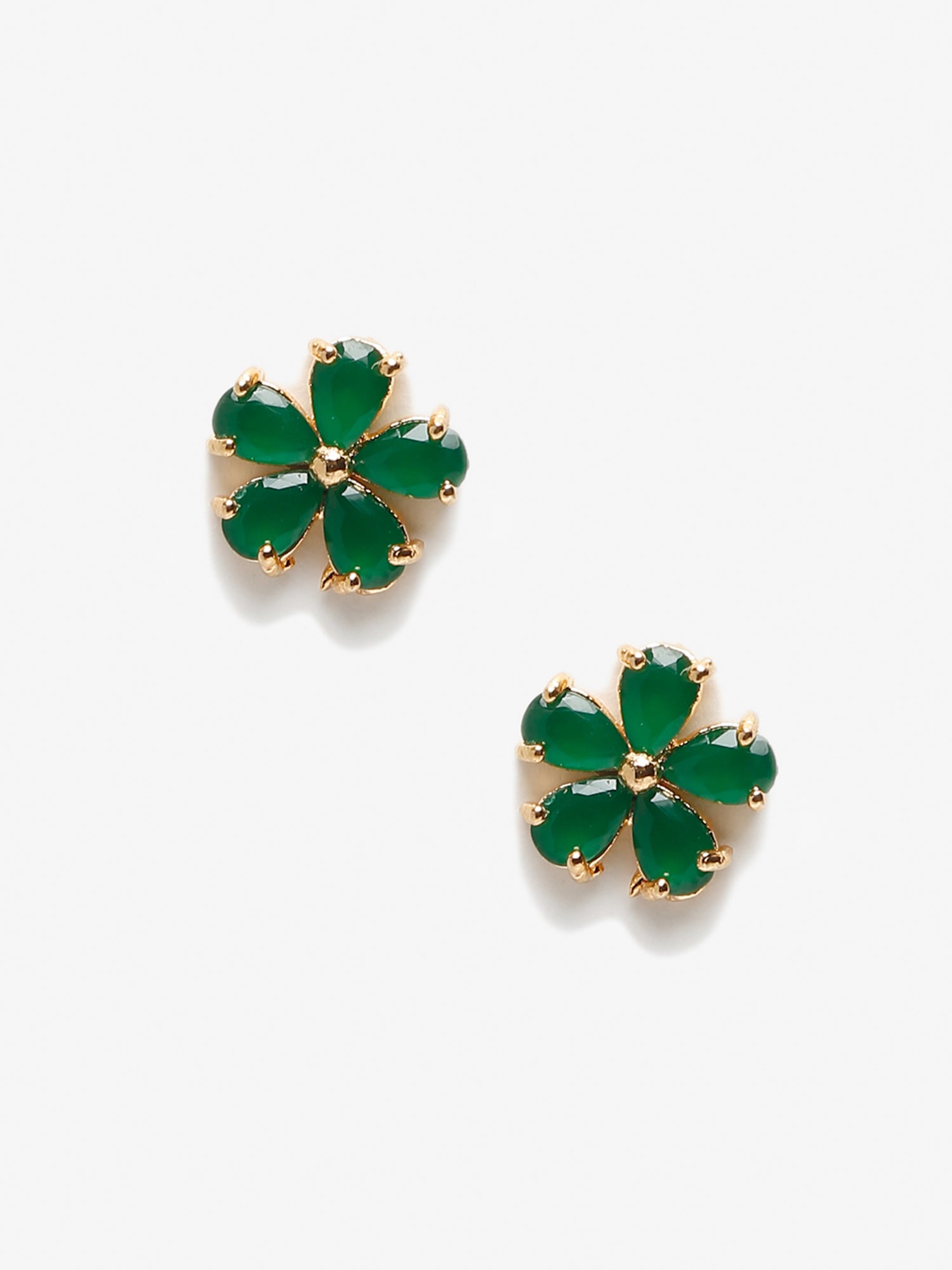 Green Contemporary Studs Earrings - Ruby Raang - Grab2buy