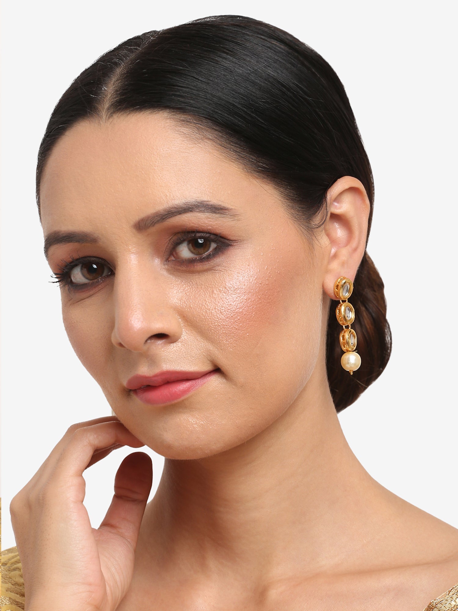 Gold-Toned Contemporary Ear Cuff Earrings - Ruby Raang - Grab2buy