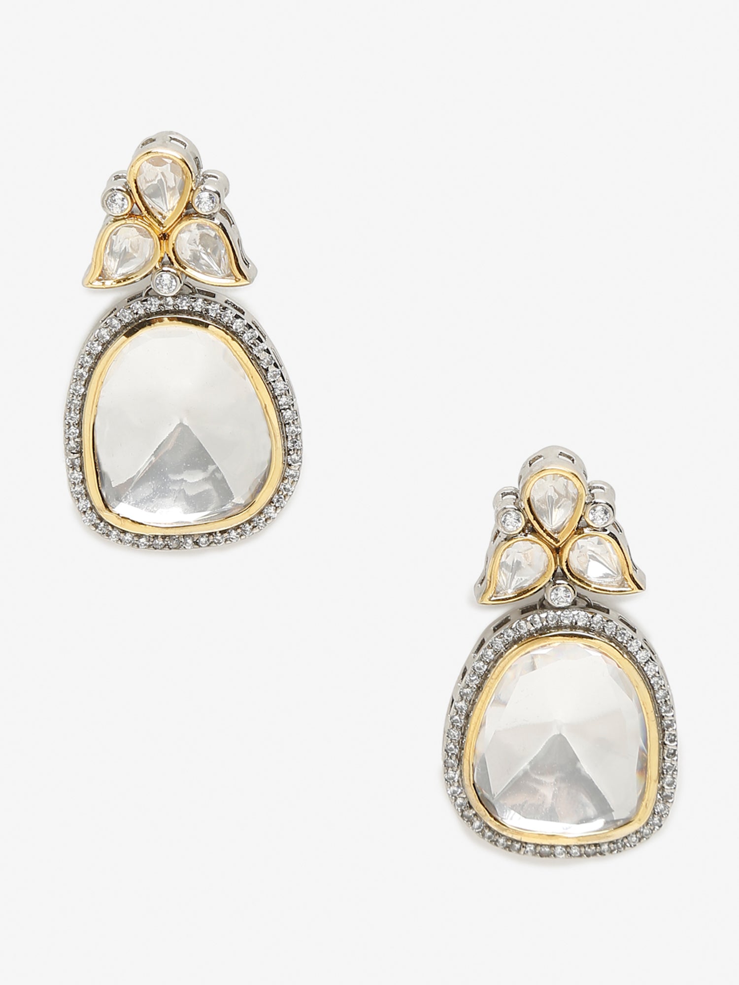 Silver-Toned Contemporary Studs Earrings - Ruby Raang - Grab2buy