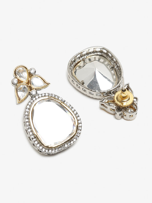 Silver-Toned Contemporary Studs Earrings - Ruby Raang - Grab2buy