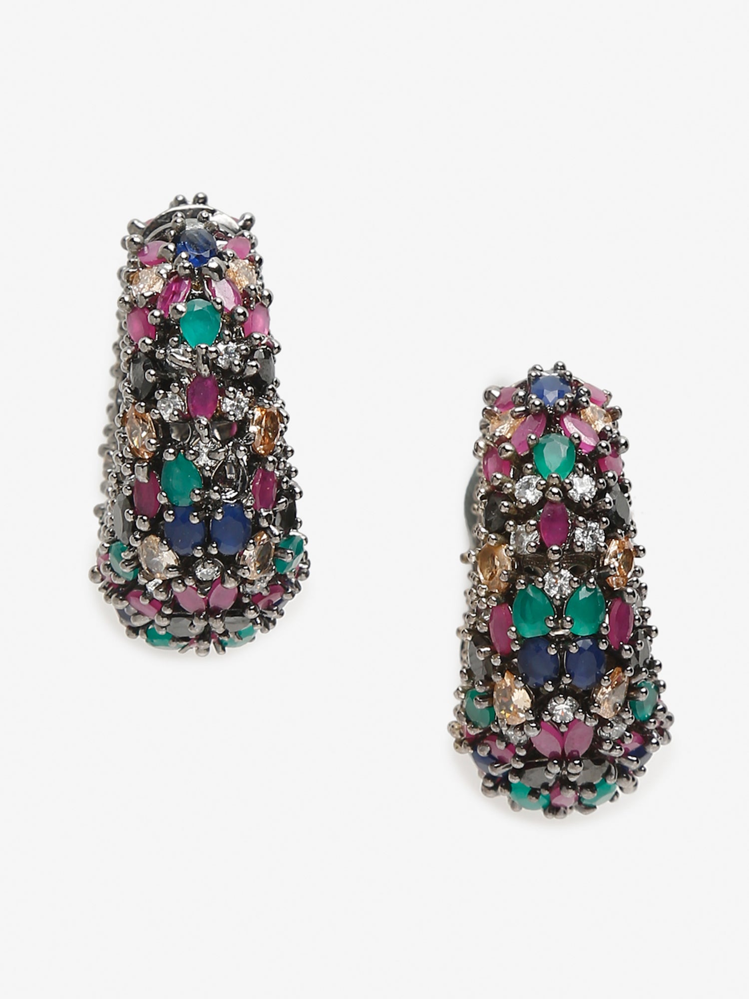 Multicoloured Contemporary Hoop Earrings - Ruby Raang - Grab2buy