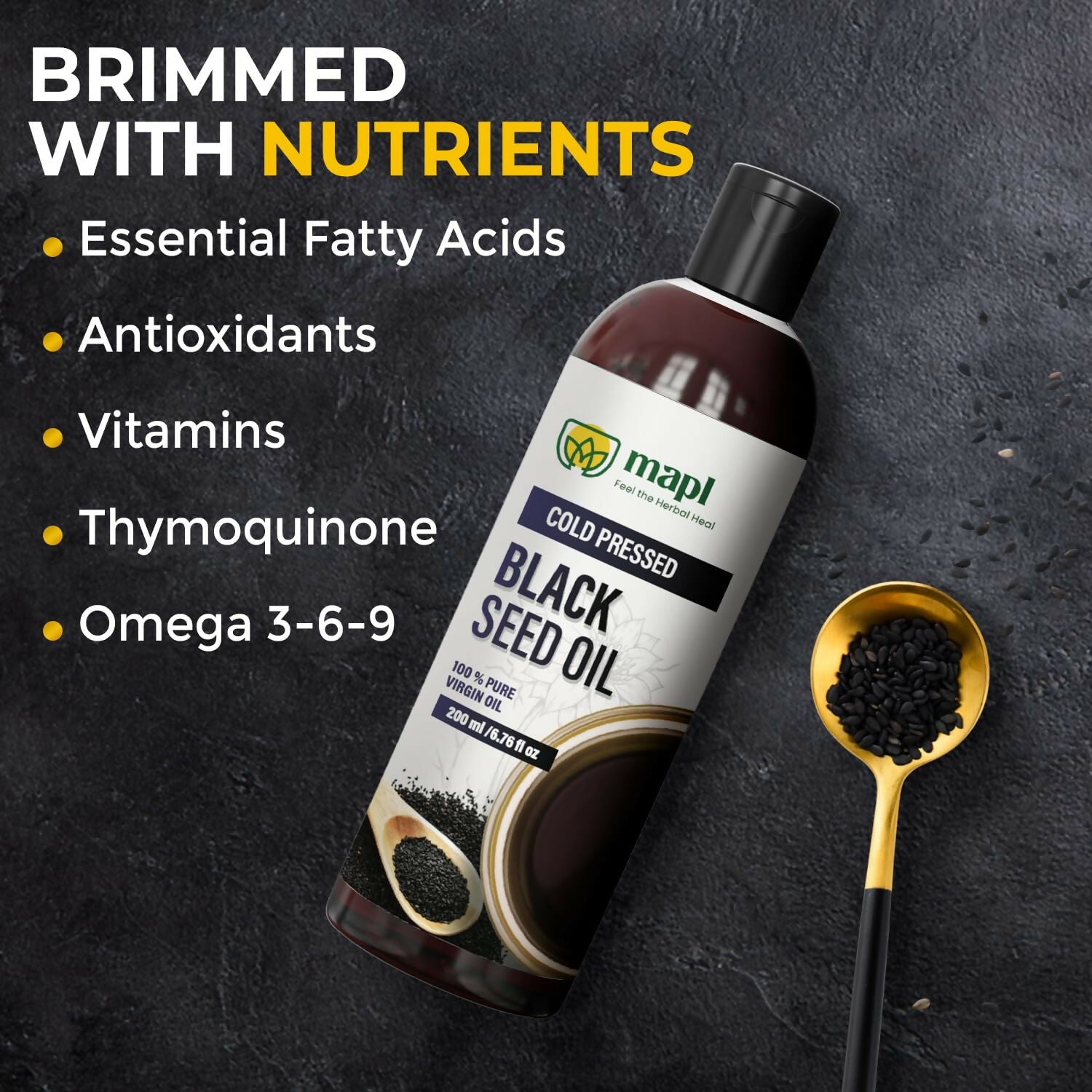 MAPL Organic Black Seed Oil Cold-Pressed 