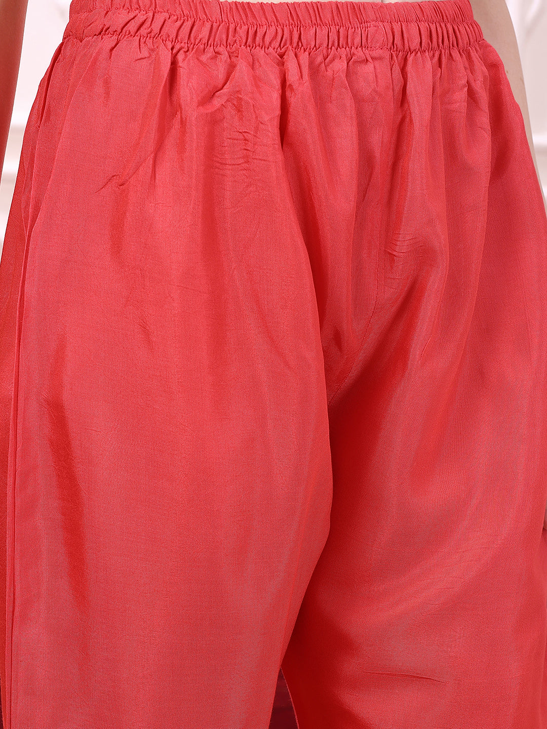 Sequinned & Thread Embroidered Kurta With Pant & Embroidered Dupatta, Coral - Hiral Fashion
