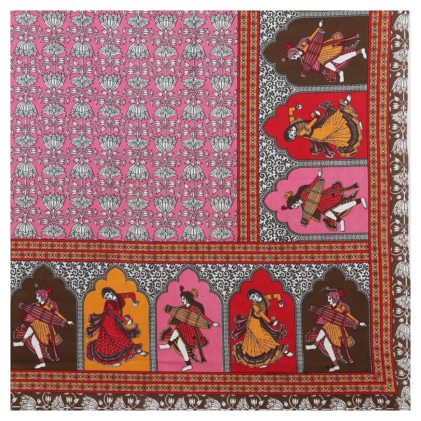 Rudra Bazaar Multicolour 210 TC Cotton Double King Bedsheet With 2 Pillow Covers