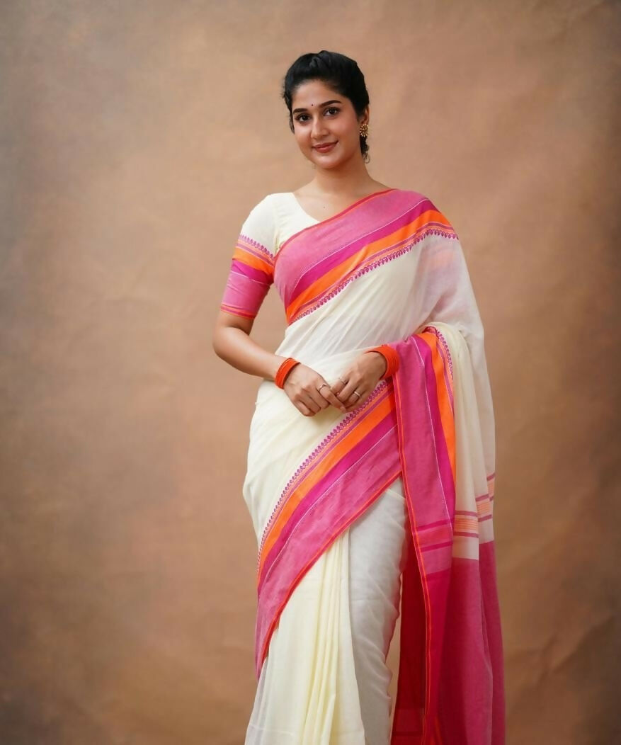 Exclusive Collection Off White Beautiful Khadi Cotton Handloom Grab2Buy 