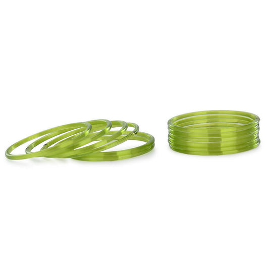 Afast Shining Green Glass Wedding, Party, Daily Use Bangle Set, Set Of 12 | Grab2Buy
