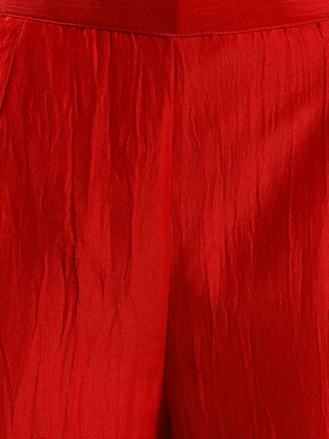 Red Chinon Embroidered Straight Kurta with Trouser & Dupatta - Salimar