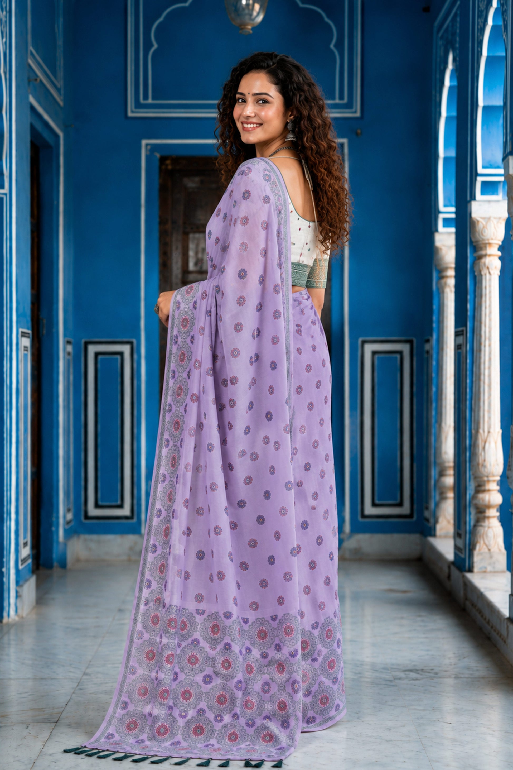 Sangam Prints Baby Pink Cotton Blend Woven Work Traditional Saree