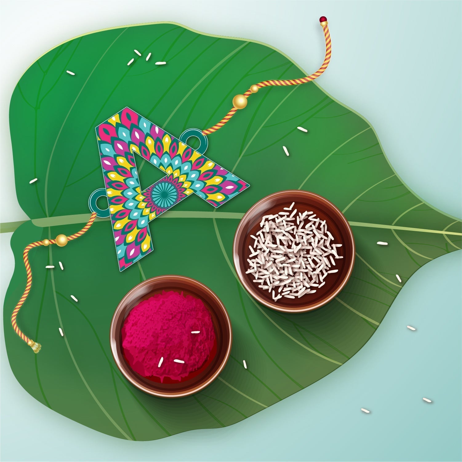 Indianvibez Alphabet A Wooden Rakhi - Kids Rakhi - Swadesiicart