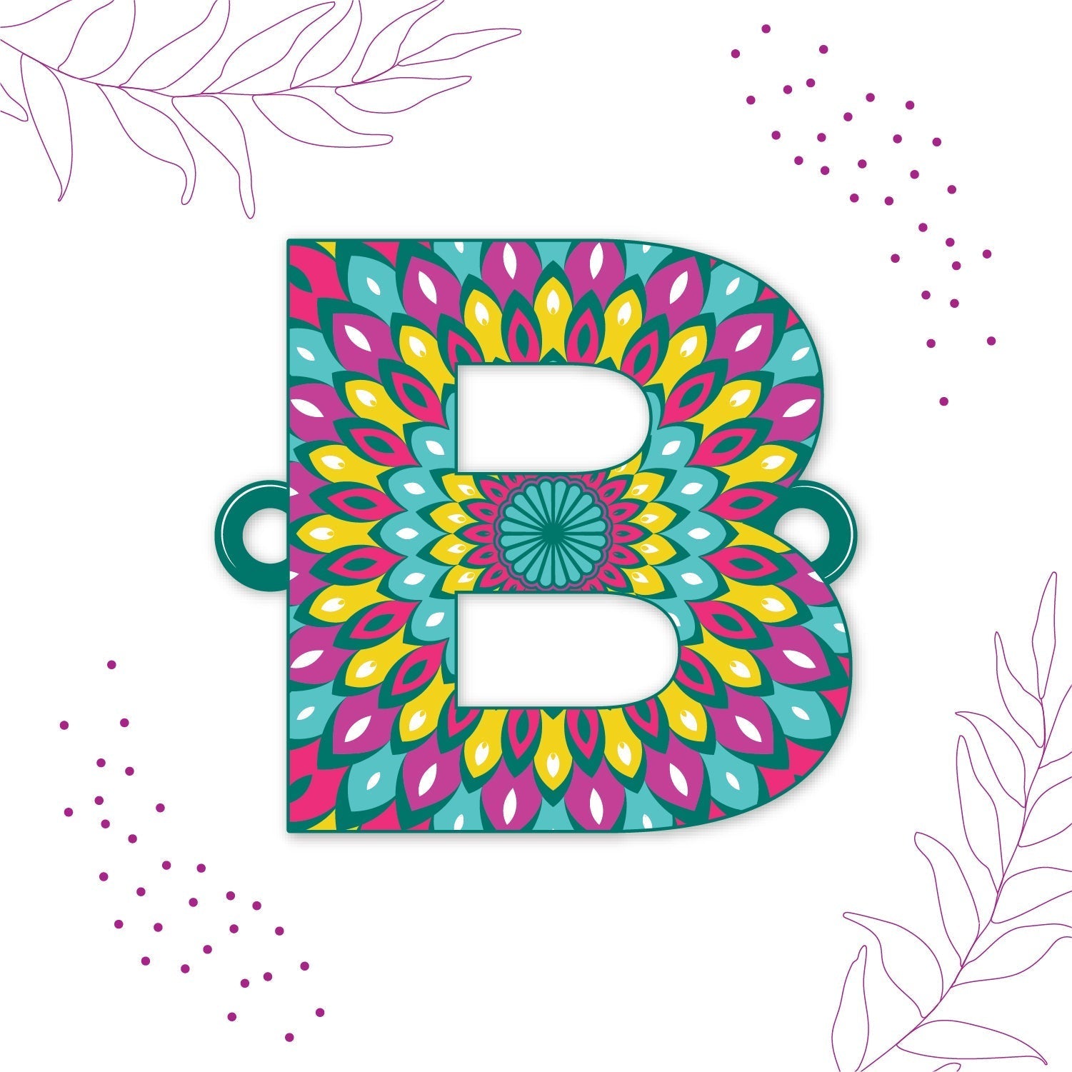 Indianvibez Alphabet B Wooden Rakhi - Kids Rakhi - Swadesiicart