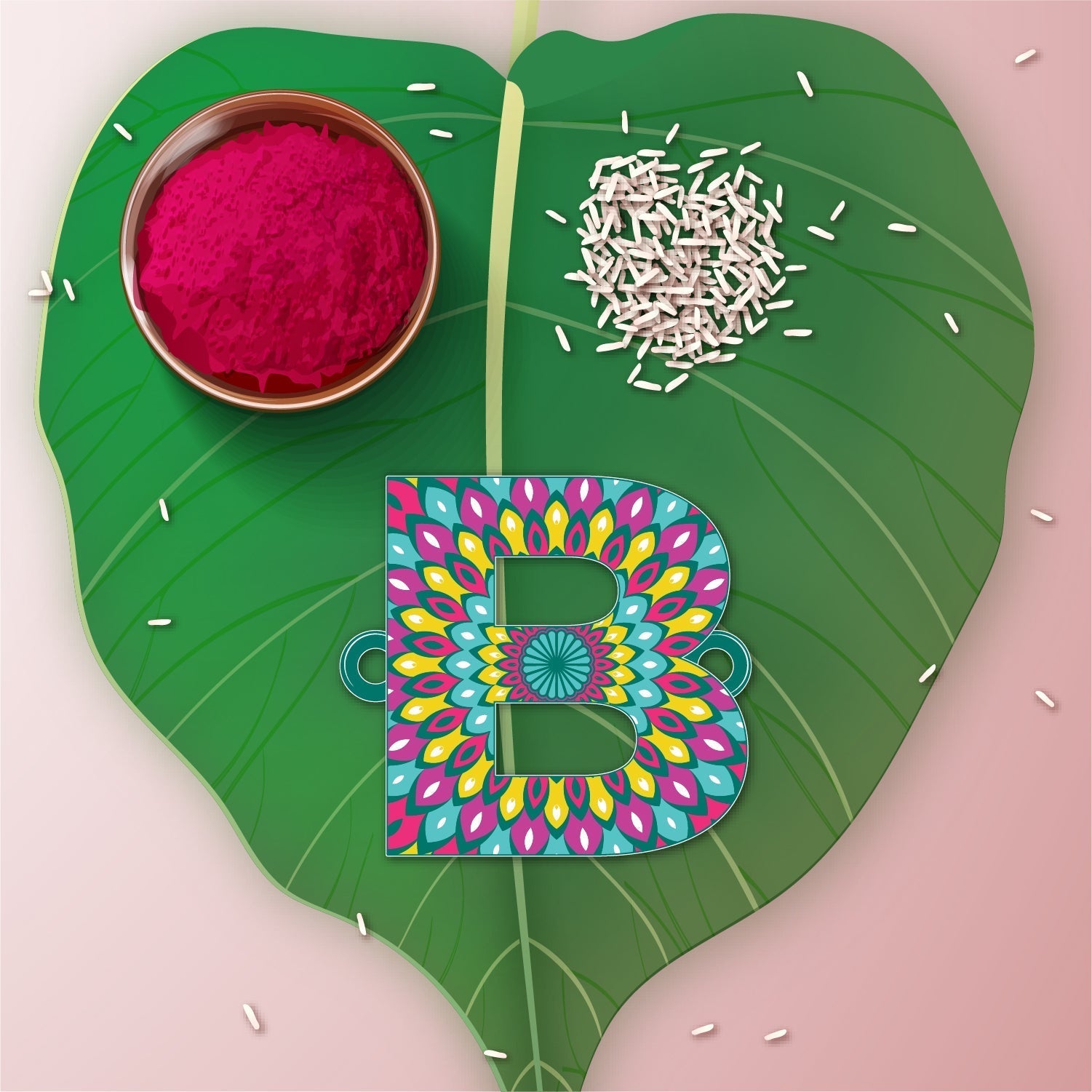 Indianvibez Alphabet B Wooden Rakhi - Kids Rakhi - Swadesiicart