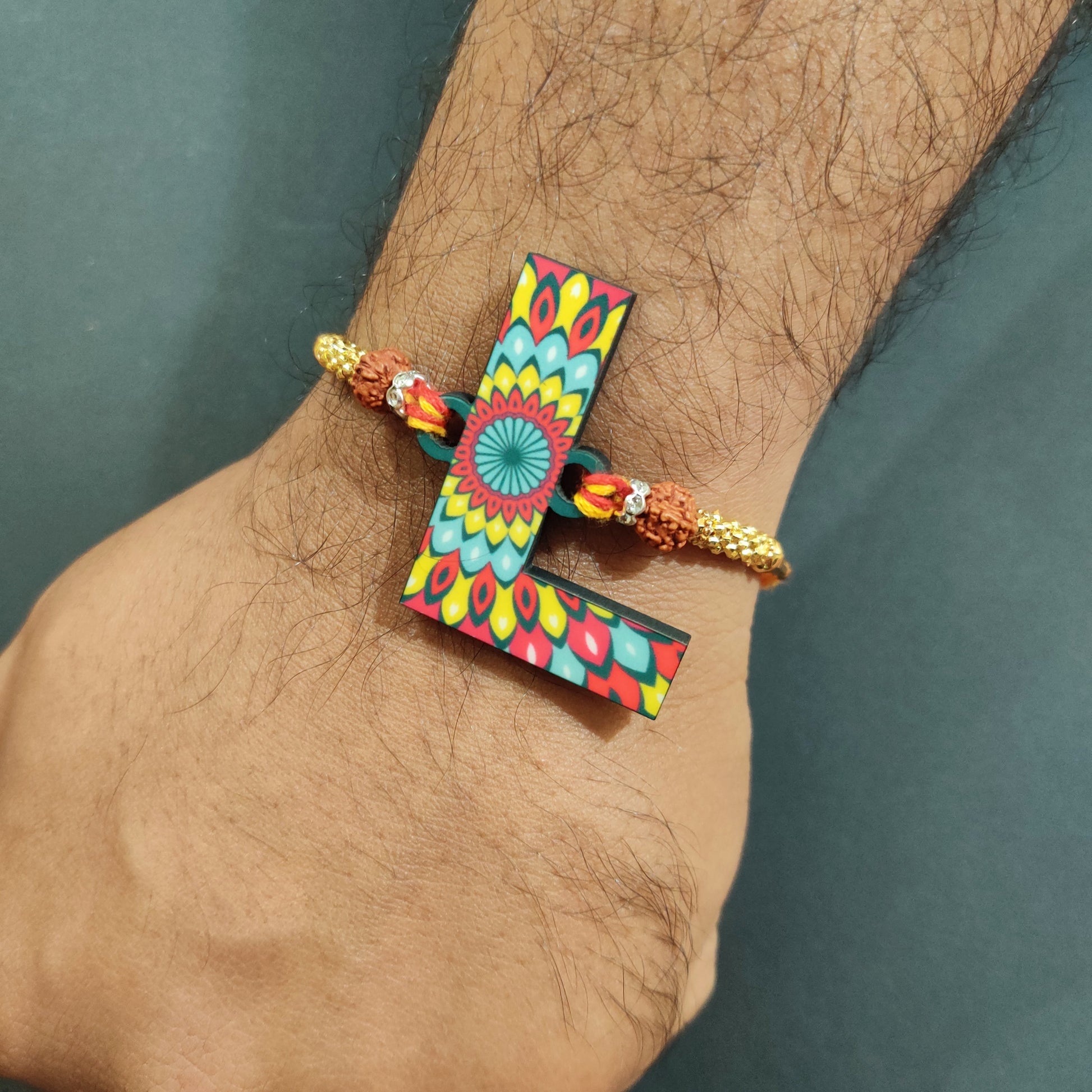Indianvibez Alphabet L Wooden Rakhi - Kids Rakhi - Swadesiicart