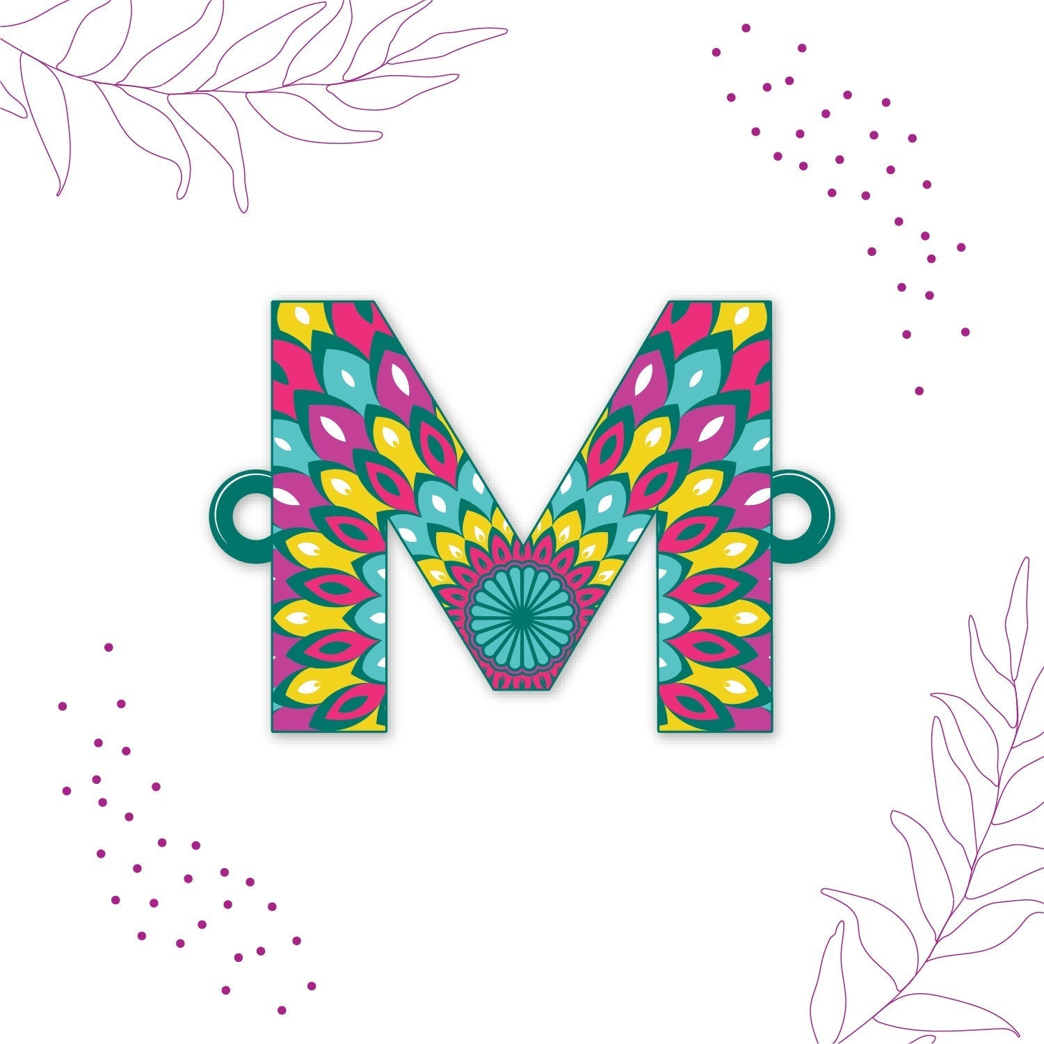Indianvibez Alphabet M Wooden Rakhi - Kids Rakhi - Swadesiicart
