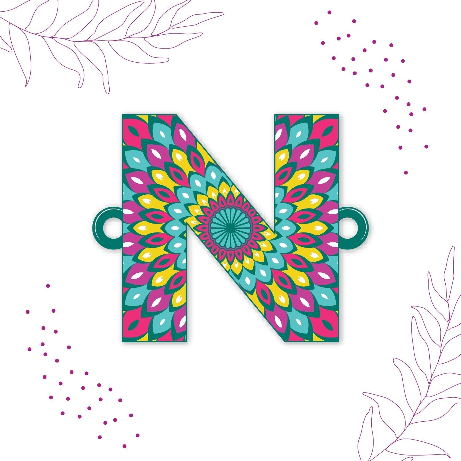 Indianvibez Alphabet N Wooden Rakhi - Kids Rakhi - Swadesiicart