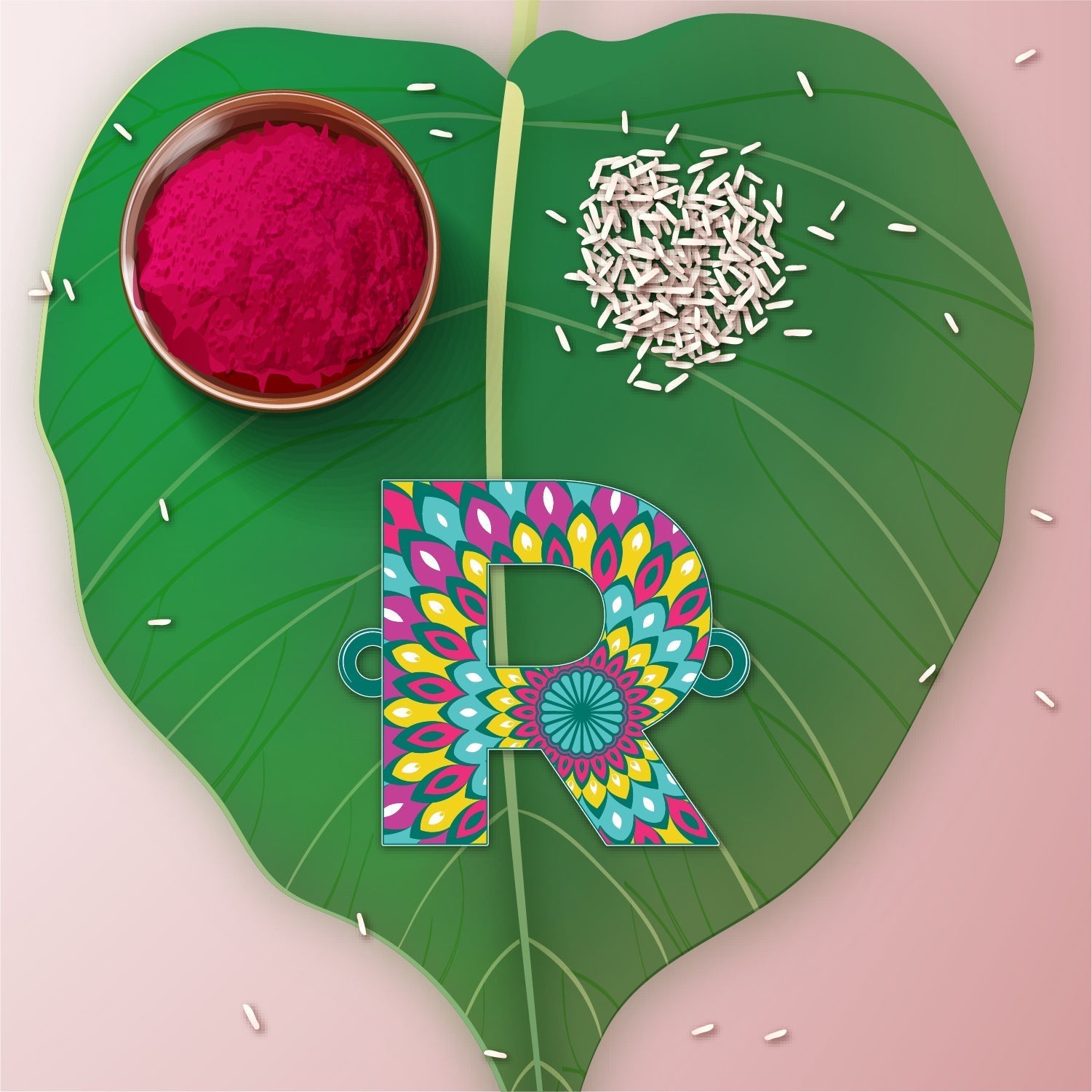 Indianvibez Alphabet R Wooden Rakhi - Kids Rakhi - Swadesiicart