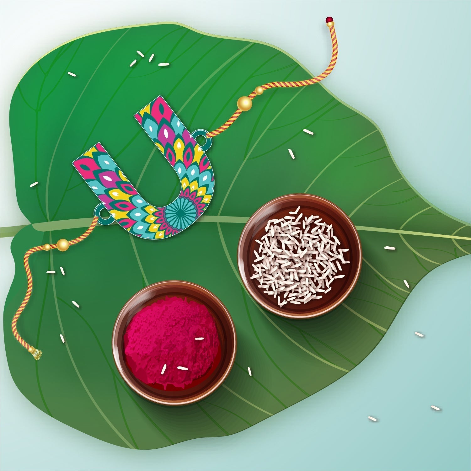 Indianvibez Alphabet U Wooden Rakhi - Kids Rakhi - Swadesiicart