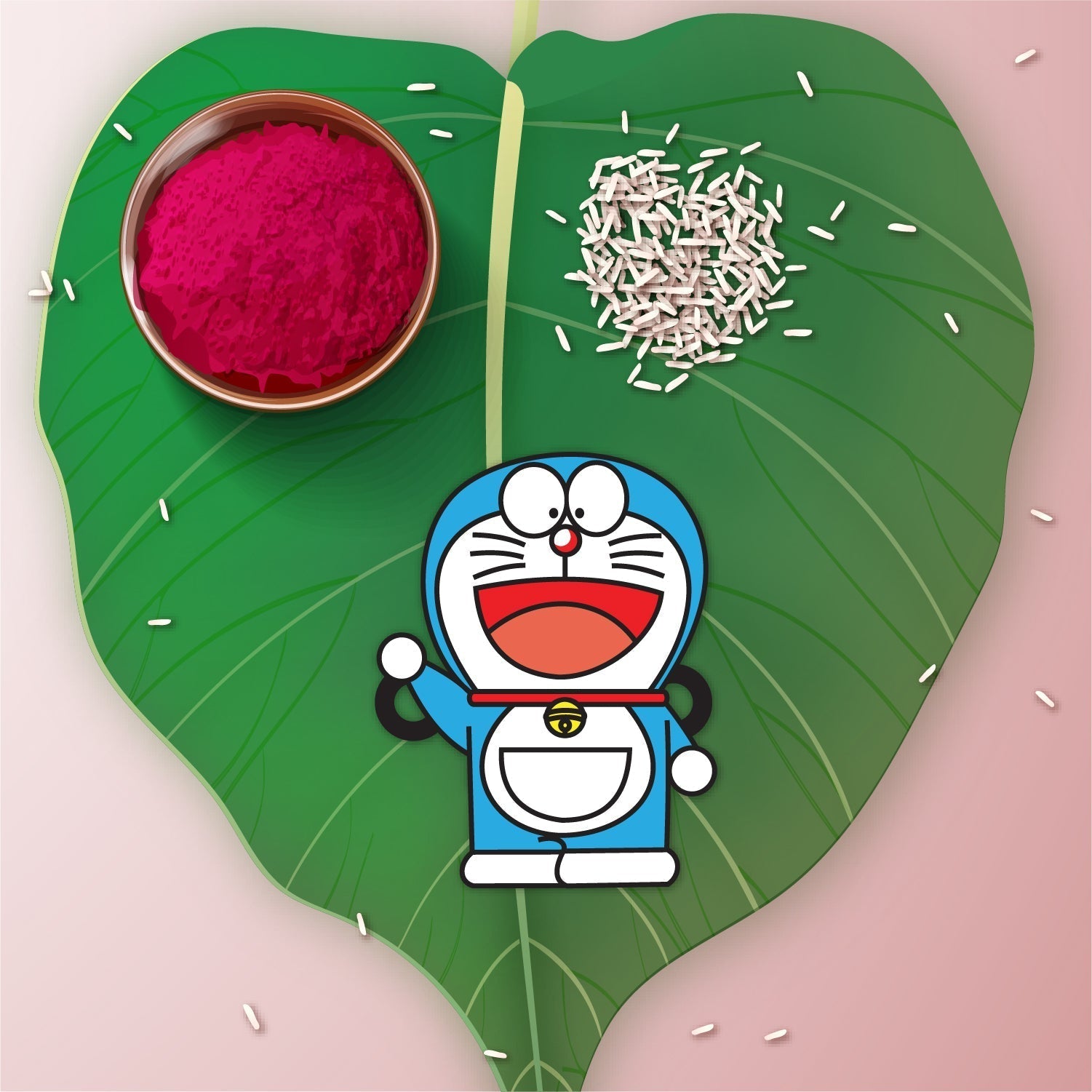 Indianvibez Doraemon Wooden Rakhi with Rudraksha, Cartoon Rakhi for Bro, Shop India - Kids Rakhi - Swadesiicart