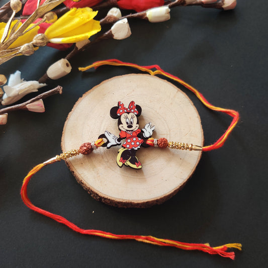 Indianvibez Minnie Wooden Rakhi/Lumba - Kids Rakhi | Grab2Buy