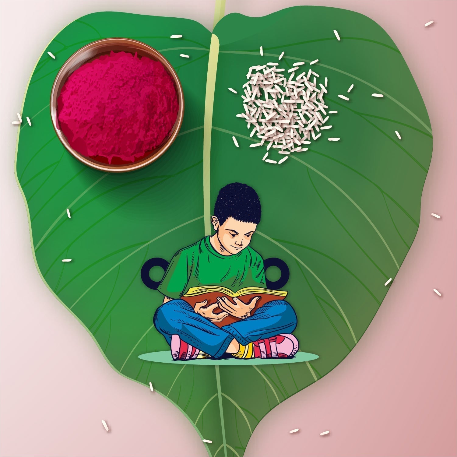 Indianvibez Padhaku Bhai Wooden Rakhi, Rudraksha Rakhi for Brother - Kids Rakhi - Swadesiicart