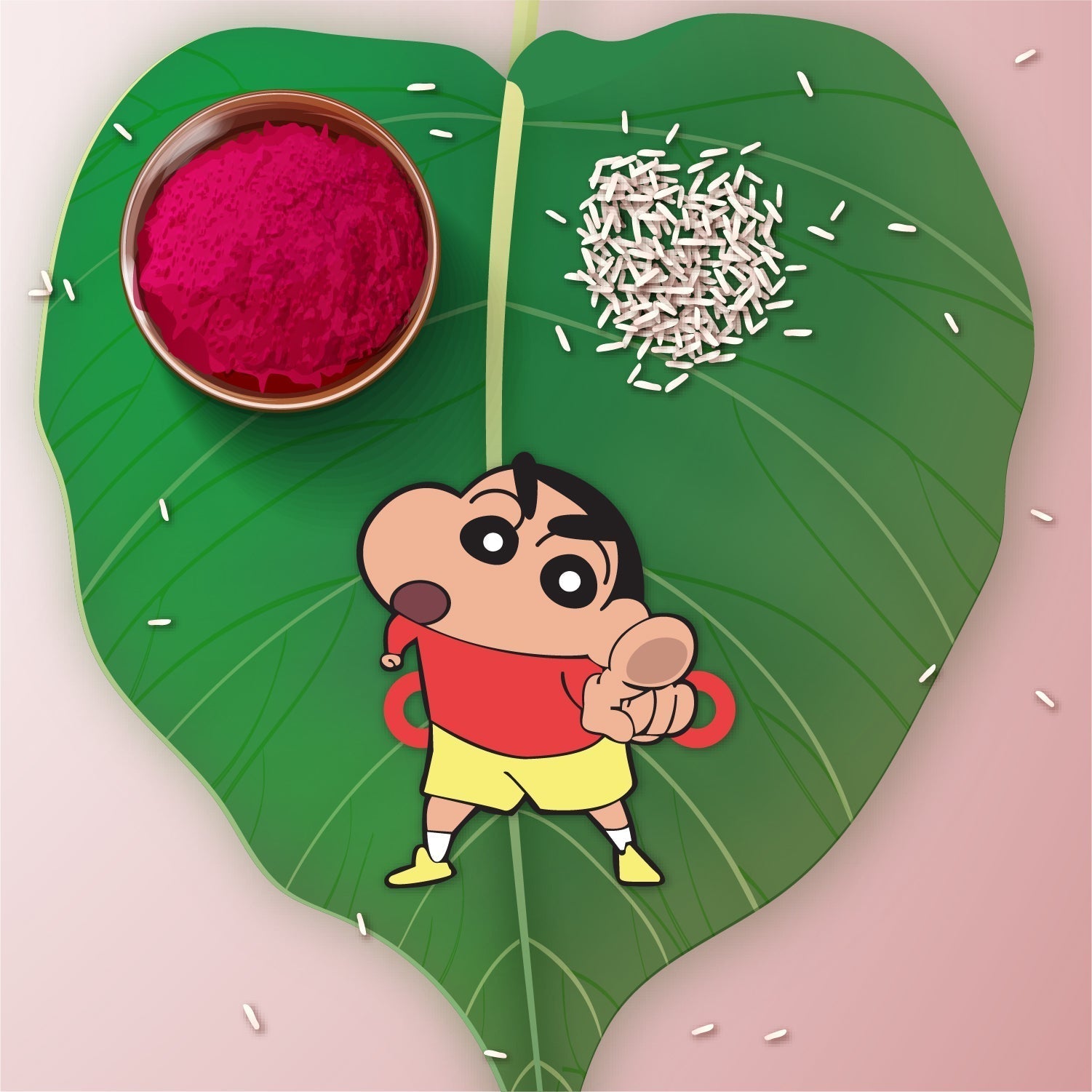 Indianvibez Shinchan Wooden Rakhi with Rudraksha, Funny Rakhi for Brother, Shop India - Kids Rakhi - Swadesiicart