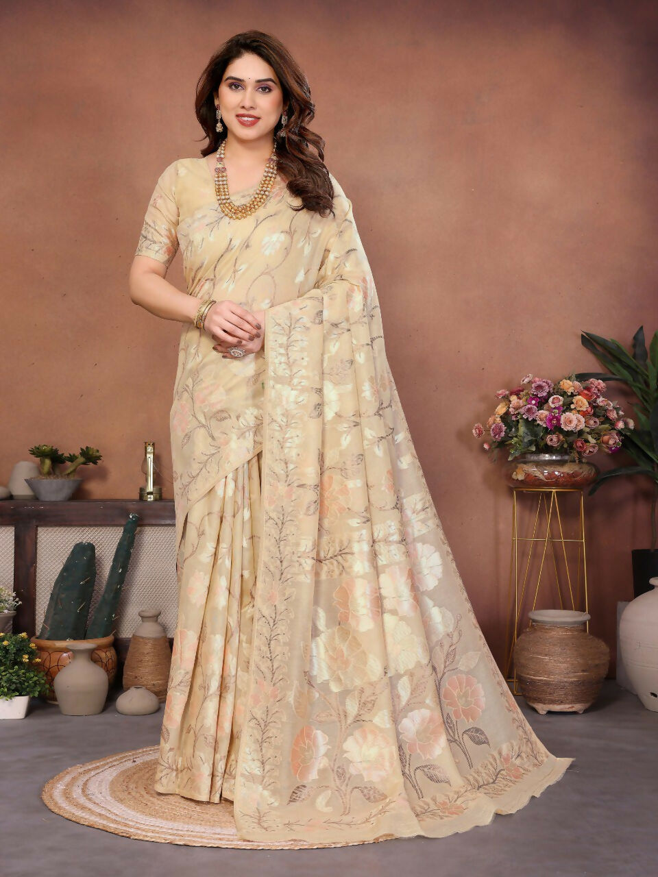 Teeya Creation New Latest Trendy Wedding Wear Pashmina Silk Saree-Yellow