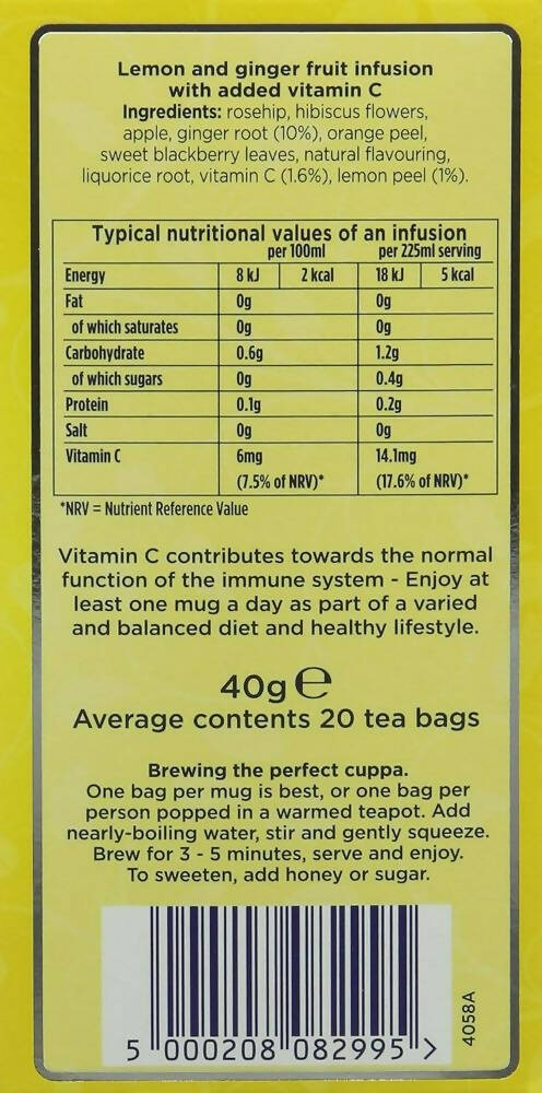 Tetley Fruit Infusions With Lemon And Ginger Tea Bags  Grab2Buy Tetley Grab2Buy