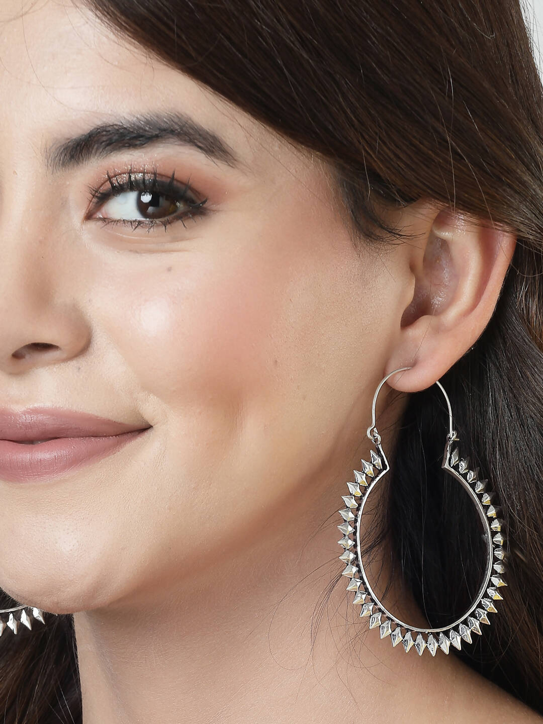 NVR Women Silver Full Circular Hoop Earrings - Grab2buy