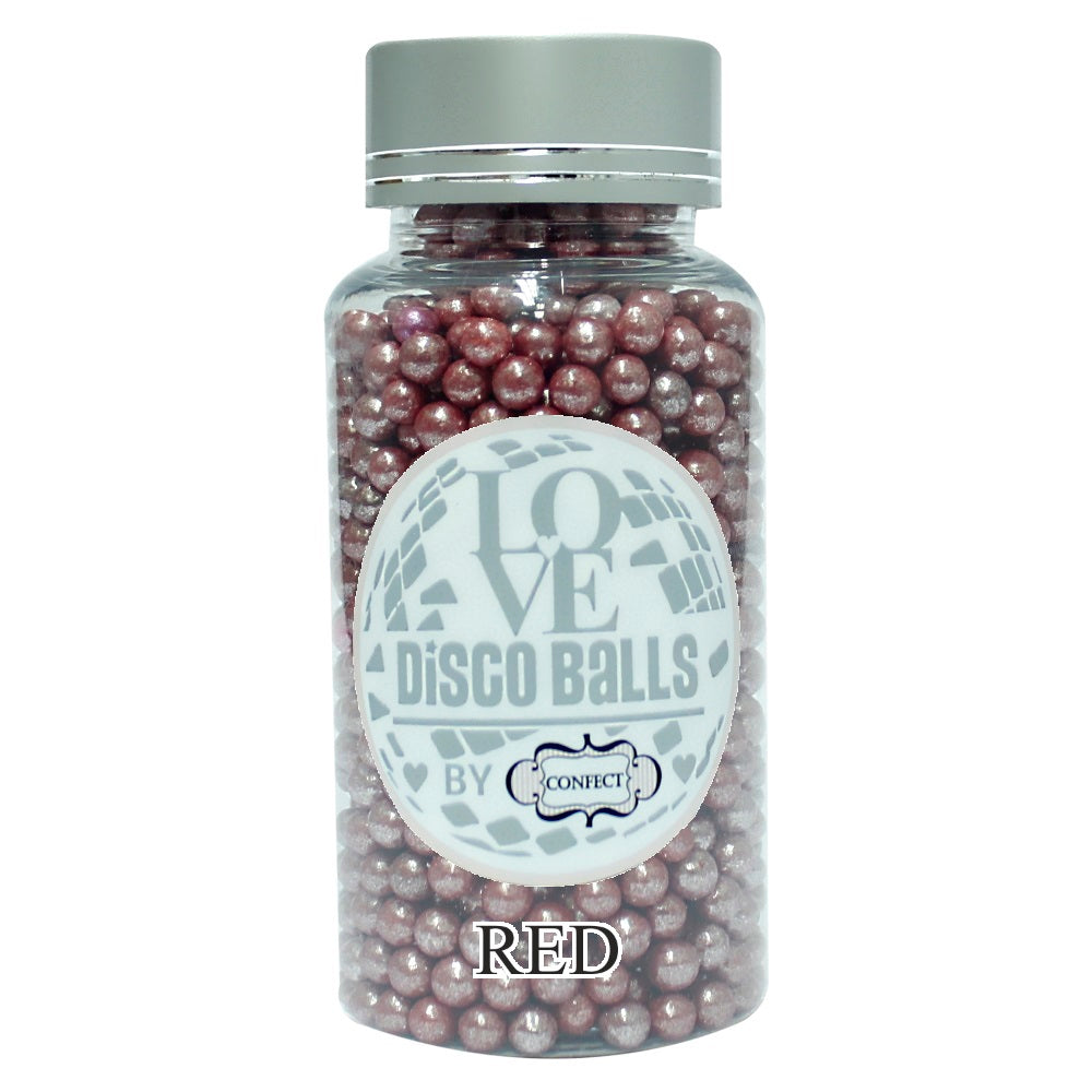 Confect Red Disco Balls Sprinkles 4 MM