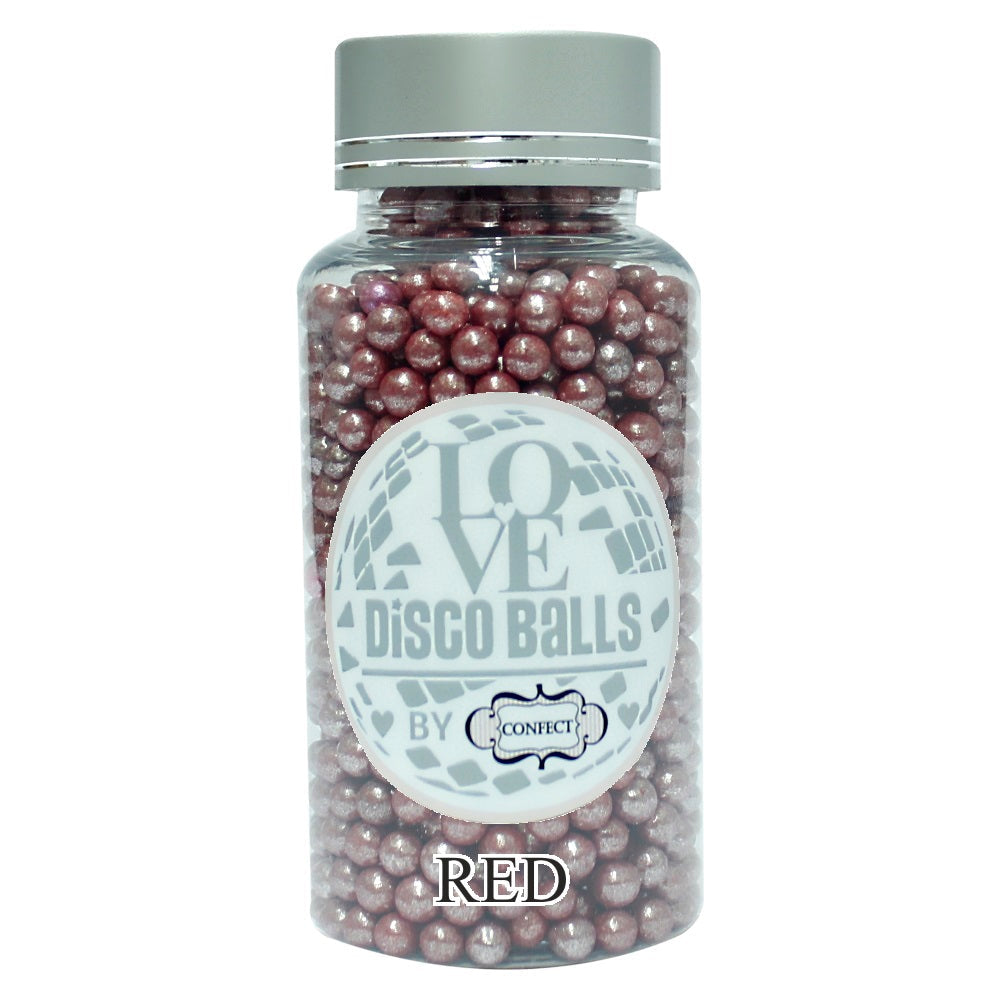 Confect Red Disco Balls Sprinkles 5 MM
