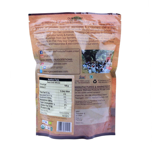 Organic Wellness Red Chilli Whole - Grab2buy