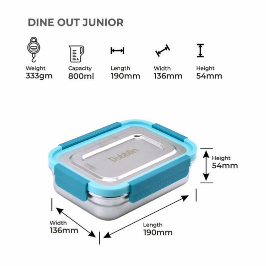 Dubblin Dineout Junior Stainless Steel Lunch Box - Grab2buy