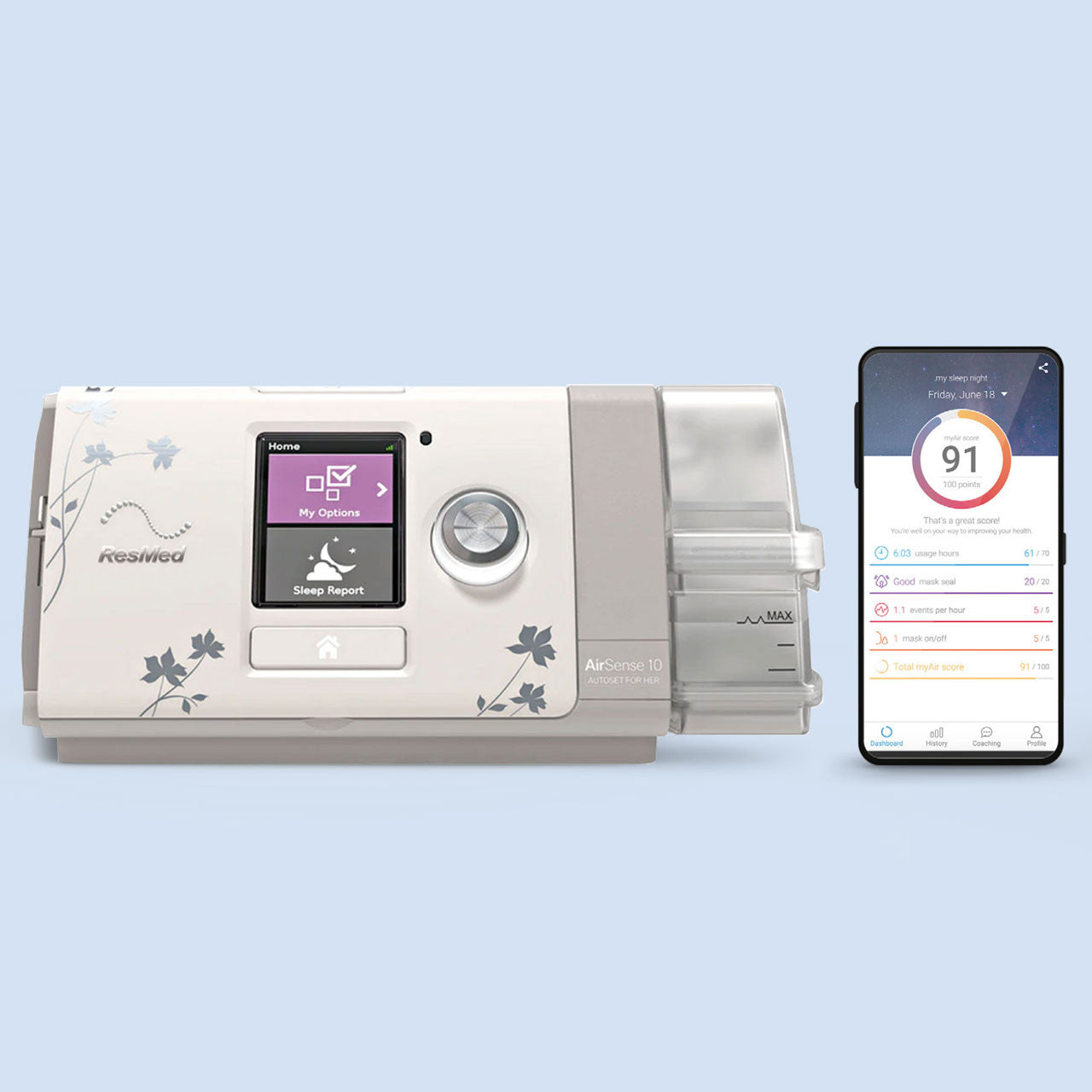 Combo - AirSense 10 Autoset For Her APAC Tri C 4G (1 Mask + Extended Warranty) 