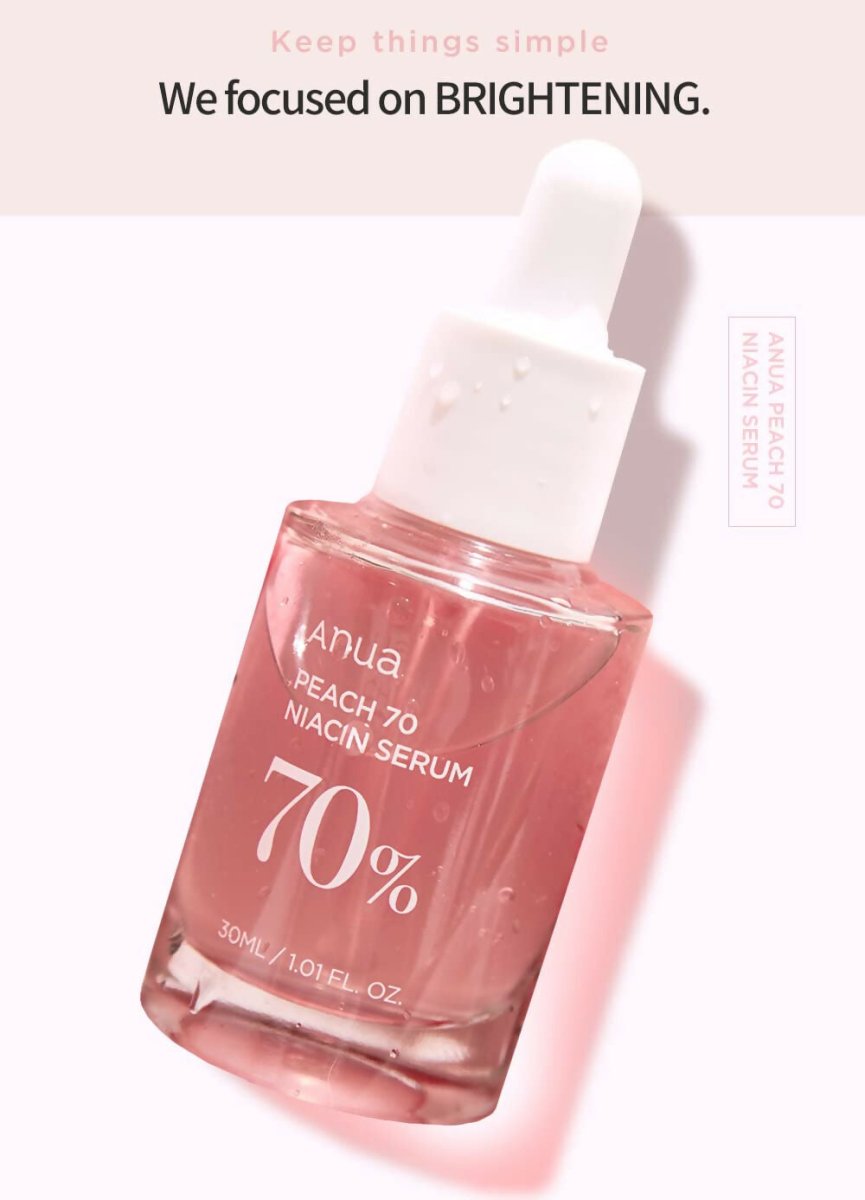Anua Peach 70% Niacinamide Serum Brightening Hydrating Face Serum, Reducing Melanine Daily Clean Beauty - Korean Skincare  Grab2Buy Anua Grab2Buy