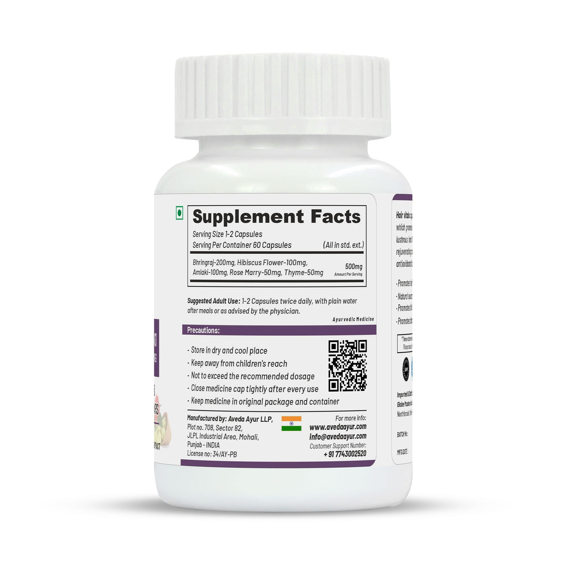 Life Aveda Premium Hair Vitals Veg Capsules - Grab2buy