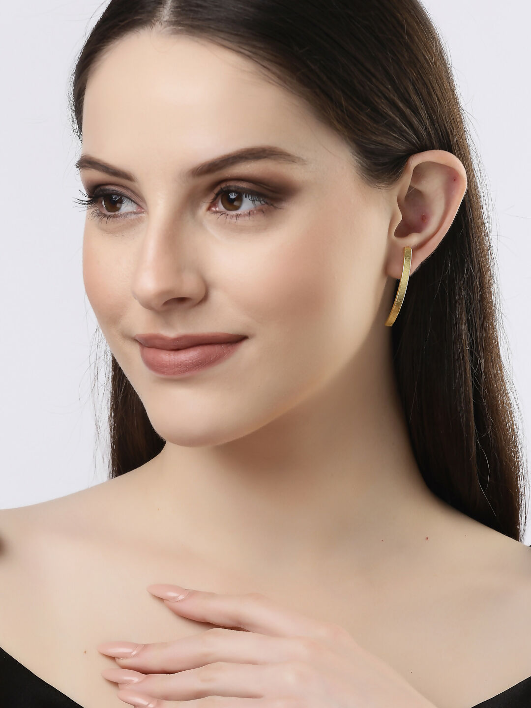 NVR Women Gold-Polished Geometric Shape Drop Earrings