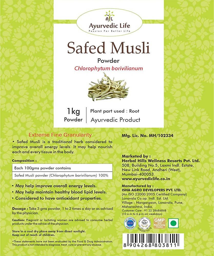 Ayurvedic Life Safed Musli Powder 