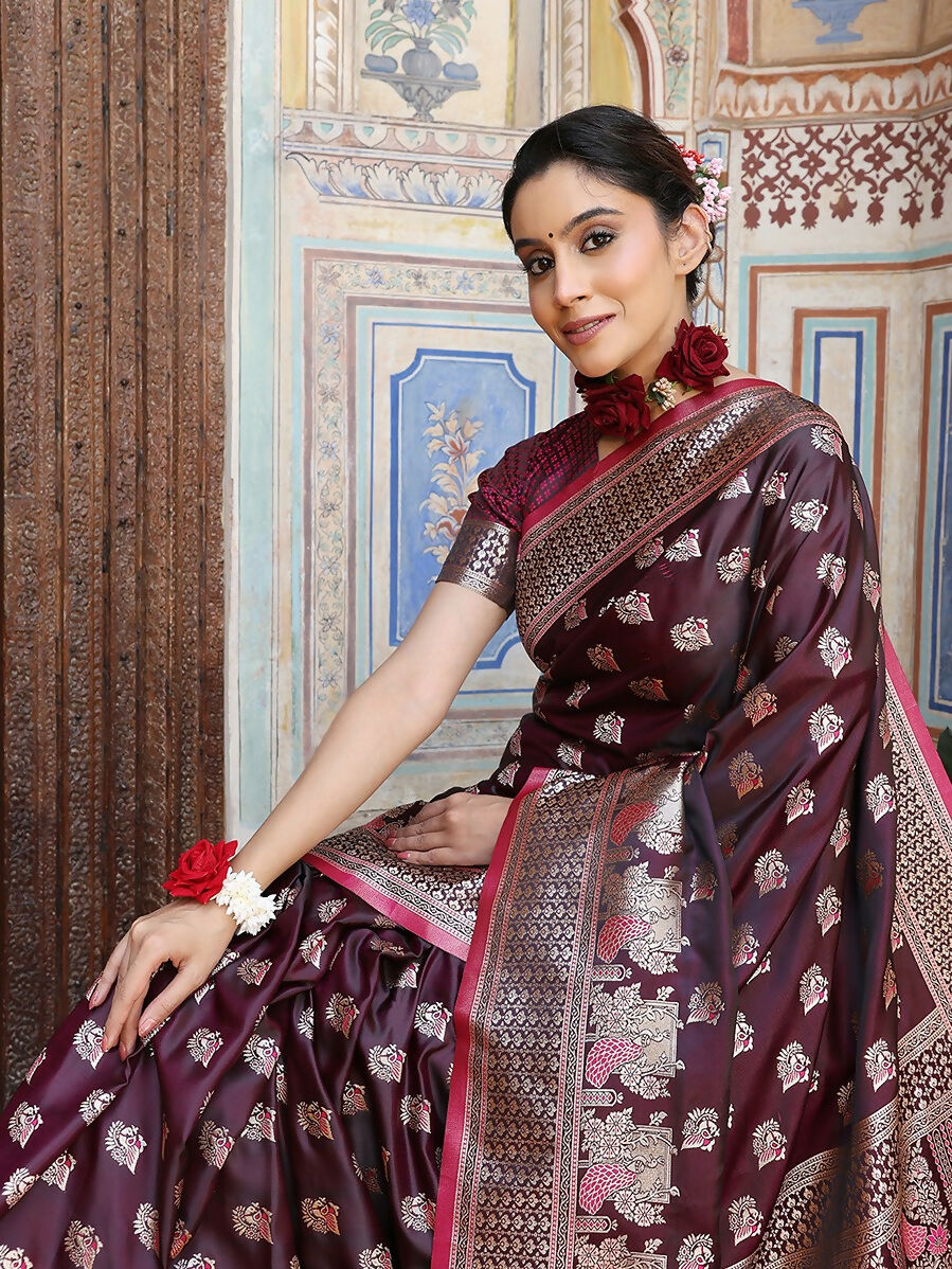 Shree Shyam Fashion Purple Silk Saree